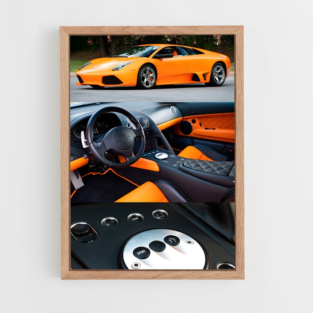Poster Vitesse Chromée – affiche Lamborghini (vue 4)